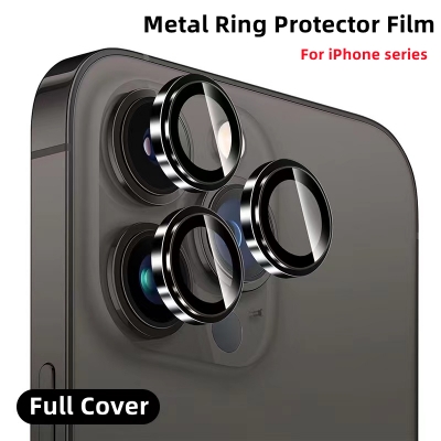 Picture of For Apple iPhone 14 Pro/iPhone 14 Pro Max Ultra-thin Aviation Alloy Camera Lens Protector HD Tempered Metal Glass Camera Screen Protector Cover Film Accessories(Deep Purple ,Space Black,Gold ,Silver)