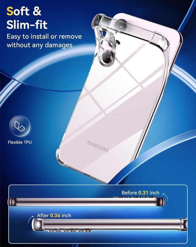 Picture of Samsung Galaxy S23 FE 5G TPU Back Cover Shockproof Silicone Bumper - Transparent (With Camera Protection)