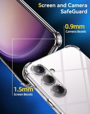 Picture of Samsung Galaxy S23 FE 5G TPU Back Cover Shockproof Silicone Bumper - Transparent (With Camera Protection)