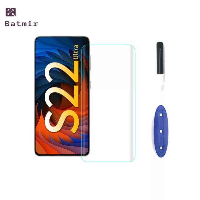Picture of For Samsung Galaxy S22 Ultra 5G One Minute UV Glass Light Adhesive Full Glue Curved Glass Screen Protector Transparent