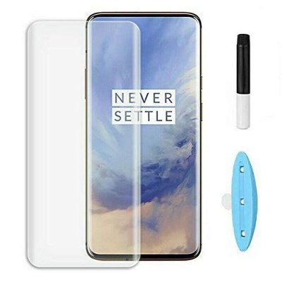 Picture of Oneplus 7 Pro T UV Light Adhesive Tempered Glass Screen Protector -Transparent