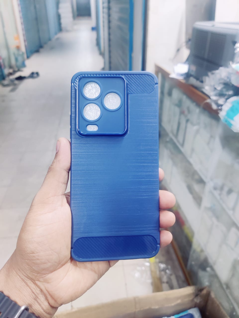 Picture of For Walton NEXG N25 Carbon Silicone Back Cover Spigen Style Core Armor Case For Walton N25 Phone Case