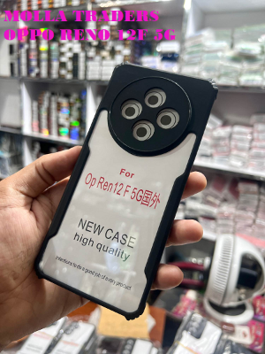 Picture of Xundd Case for Oppo Reno12F 5G with Integrated Camera Cover, [Military Grade Drop Tested] Slim Clear Back with Shockproof Soft TPU Bumper - (Black) Oppo Reno12 F 5G