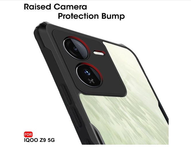 Picture of TheGiftKart ShockProof Crystal Clear Back Cover Case for IQOO Z9 5G | 360 Degree Protection | Protective Design | Transparent Back Cover Case for IQOO Z9 5G (PC & TPU, Black Bumper)