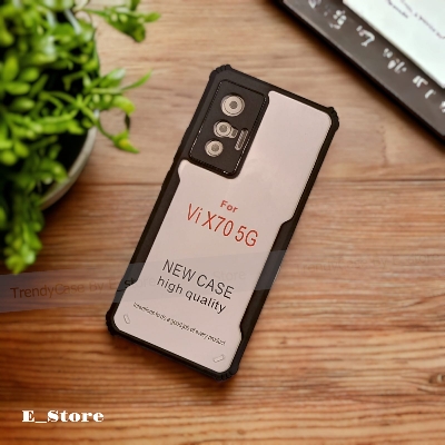 Picture of For Vivo X70 5G Edge-Reinforced Shockproof Cushion Back Clear Hybrid Transparent Hard Cover Casing