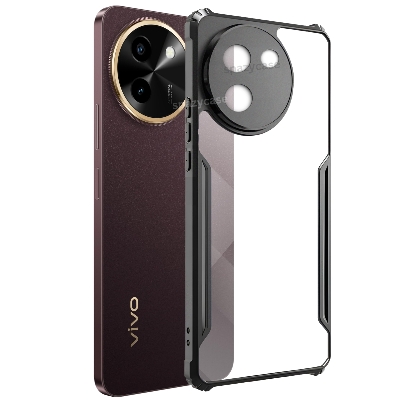 Picture of For vivo t3x 5g  Edge-Reinforced Shockproof Cushion Back Clear Hybrid Transparent Hard Cover Casing