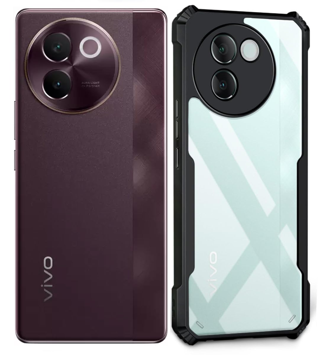 Picture of For vivo t3x 5g  Edge-Reinforced Shockproof Cushion Back Clear Hybrid Transparent Hard Cover Casing