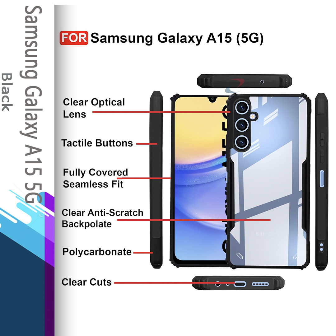 Picture of For Samsung Galaxy A15 Cases Shockproof Airbag Bumper Soft Back Transparent Shell Covers Xundd Protective Back Cover