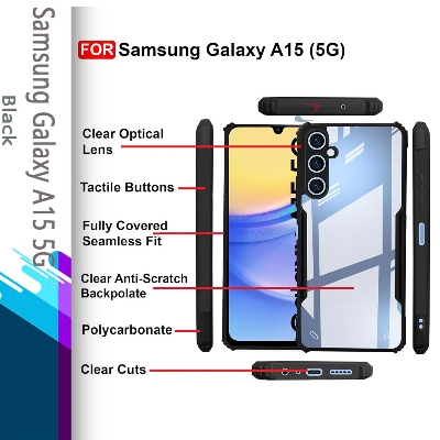 Picture of For Samsung Galaxy A15 Cases Shockproof Airbag Bumper Soft Back Transparent Shell Covers Xundd Protective Back Cover