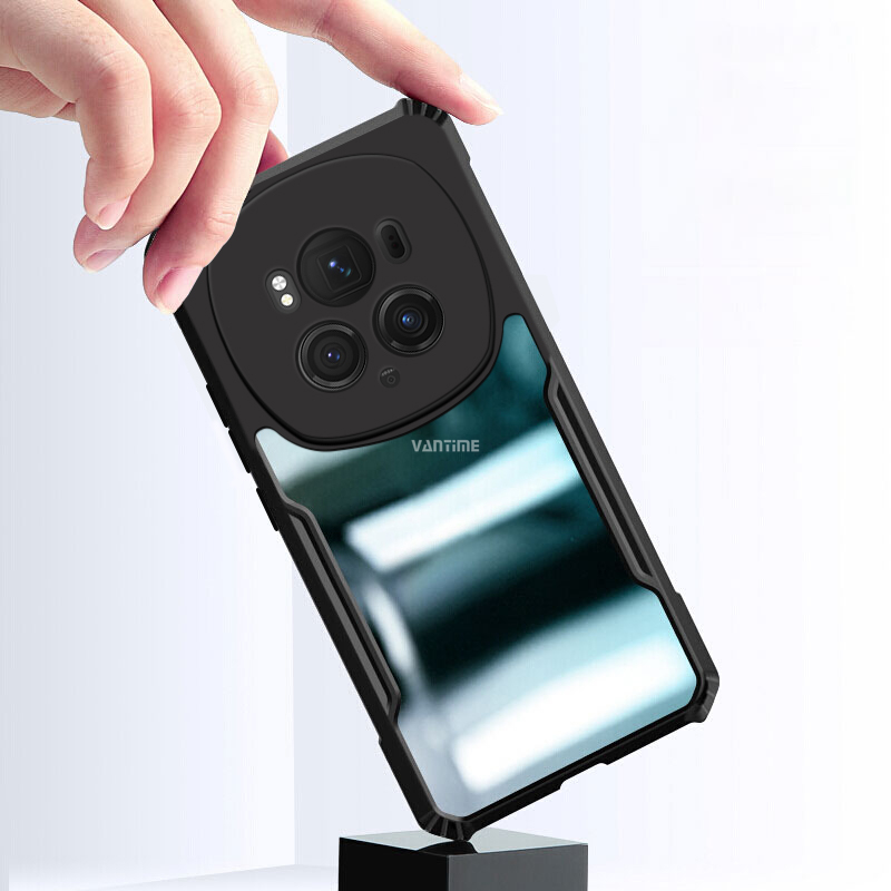 Picture of For Honor Magic6 Pro 5G Transparent Black Shockproof Camera Protective Premium Quality Back Cover