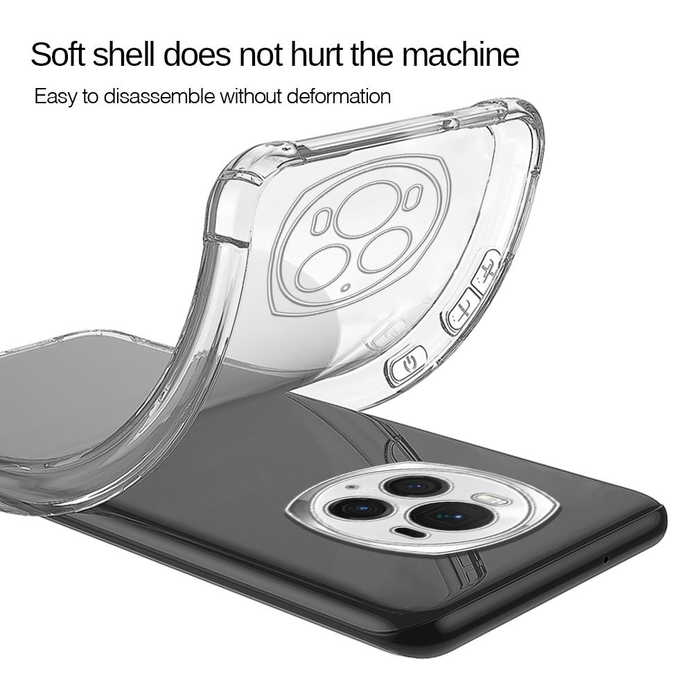 Picture of For Honor Magic6 Pro 5G Clear TPU Shockproof Soft Silicone Full Pack Phone Case for Honer Magic 6Pro 6.8 inch Thickened Airbag Phone Back Cover