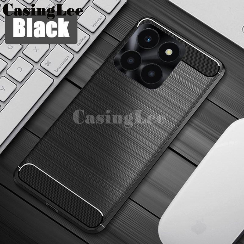 Picture of For Honor X8b Back Cover ases & luxury Covers (Carbon Fibre Rugged Armour Back Cover For Honor X8b