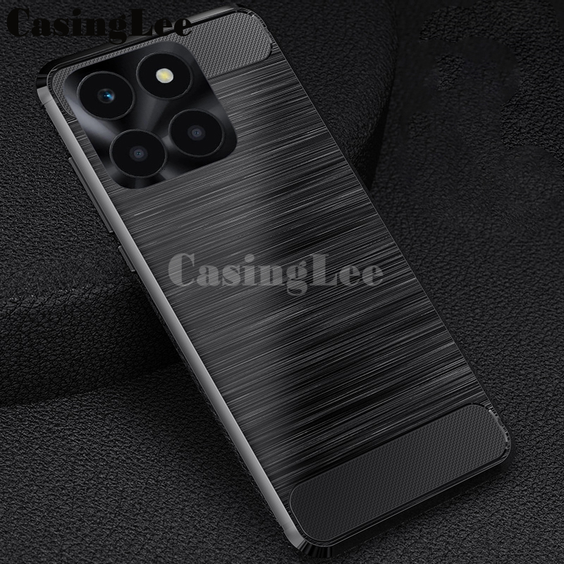 Picture of For Honor X8b Back Cover ases & luxury Covers (Carbon Fibre Rugged Armour Back Cover For Honor X8b