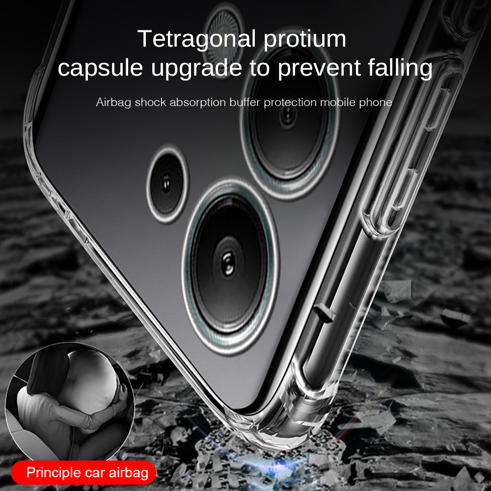 Picture of For Xiaomi Redmi Note 13 Pro 4G Global Edition/Poco M6 Pro 4G Thickened Transparent Dropproof Phone Back Cover for Mi Poco X6 Pro 2024 Full Lens Phone Case