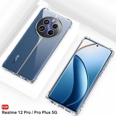 Picture of For Realme 12 Pro / Realme 12 Pro+ 5g / Realme 12+ Back Flexible Clear Transparent Soft TPU Back Case Cover With Bumper