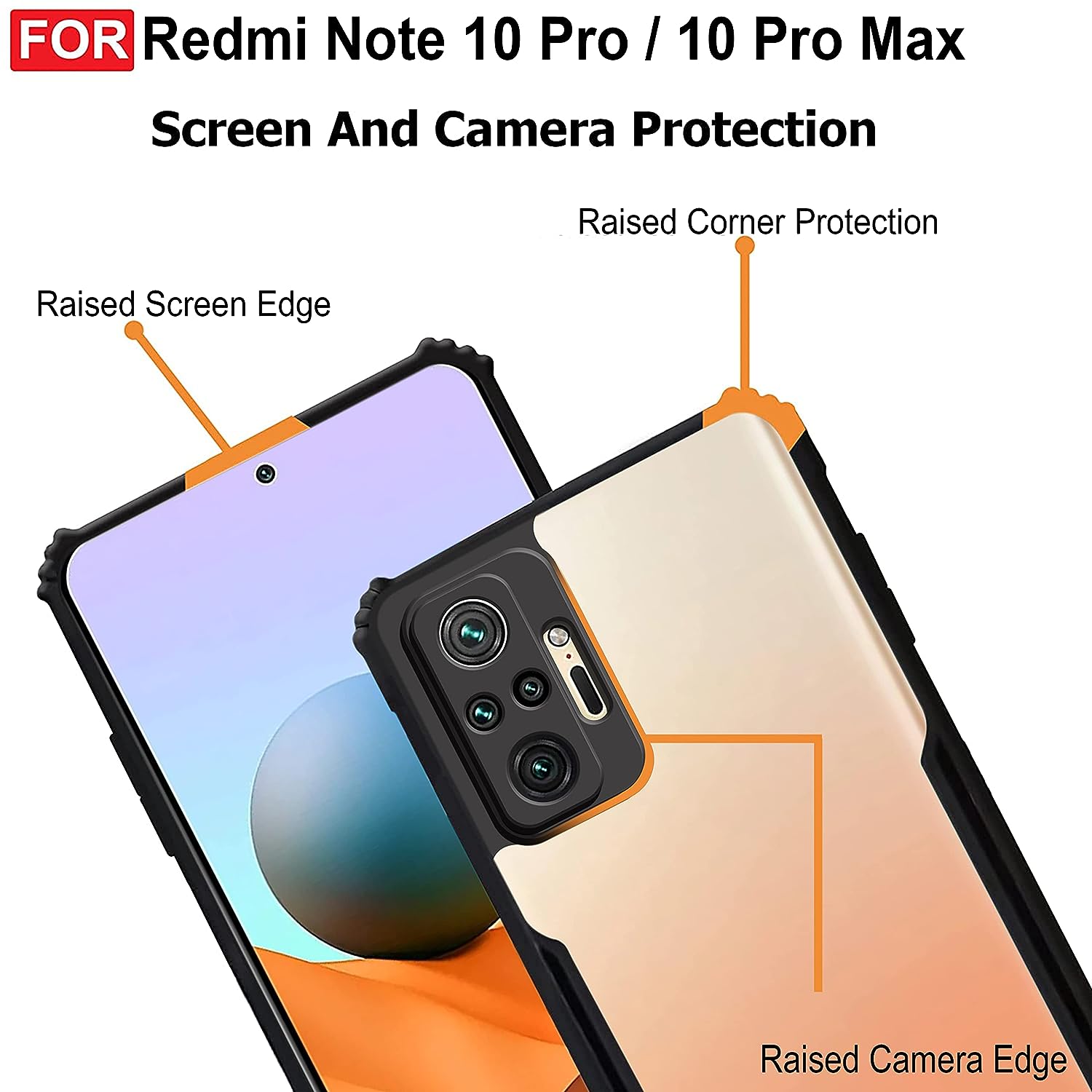 Picture of Shockproof Transparent Hard Cover for Redmi Note 10 Pro / Redmi Note 10 Pro Max