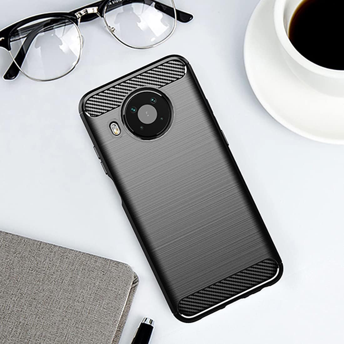 Picture of For Nokia X10 / X20 Carbon Fiber Bumper Phone Case Back Cover Coque Shockproof Protective