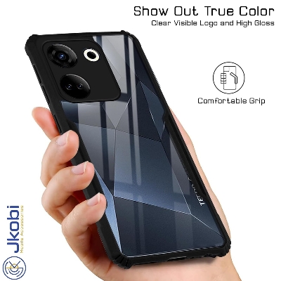 Picture of Tecno Camon 20 4G / Tecno Camon 20 Pro 4G Edge-Reinforced Shockproof Cushion Back Clear Hybrid Transparent Hard Cover Casing