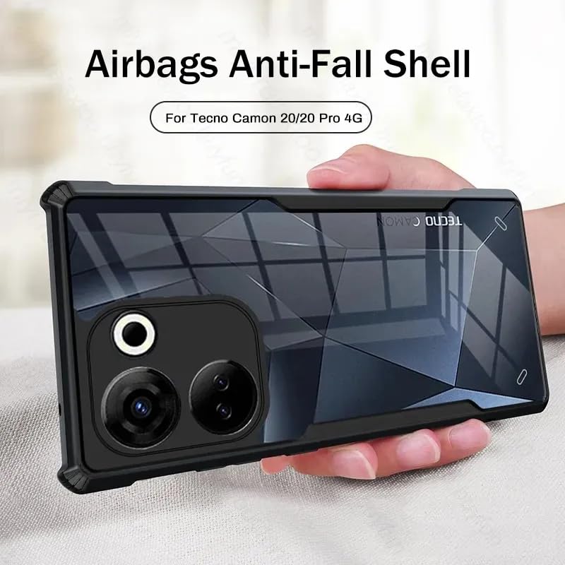 Picture of Tecno Camon 20 4G / Tecno Camon 20 Pro 4G Edge-Reinforced Shockproof Cushion Back Clear Hybrid Transparent Hard Cover Casing