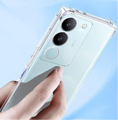 Picture of For vivo V29e Silicone Case Crystal Clear Soft TPU Ultra-Thin Transparent Flexible Protective Mobile Phone Back Cover