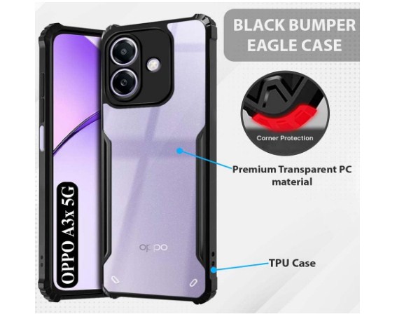 Picture of 𝗢𝗽𝗽𝗼 𝗔𝟯𝘅 𝟱𝗴 & OppoA3x5g (4G) [Fusion Armour] Premium Hybrid Tough Rugged Protective Bumper Case Heavy Duty Protection with Clear Back Designed For Oppo A3x 5g