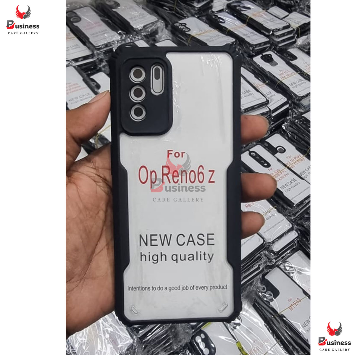 Picture of Oppo Reno6 Z  Back Covers Camera Bumper Full Protective Armor Design ReinForced Xund Transparent Cases Phone Back Covers Black