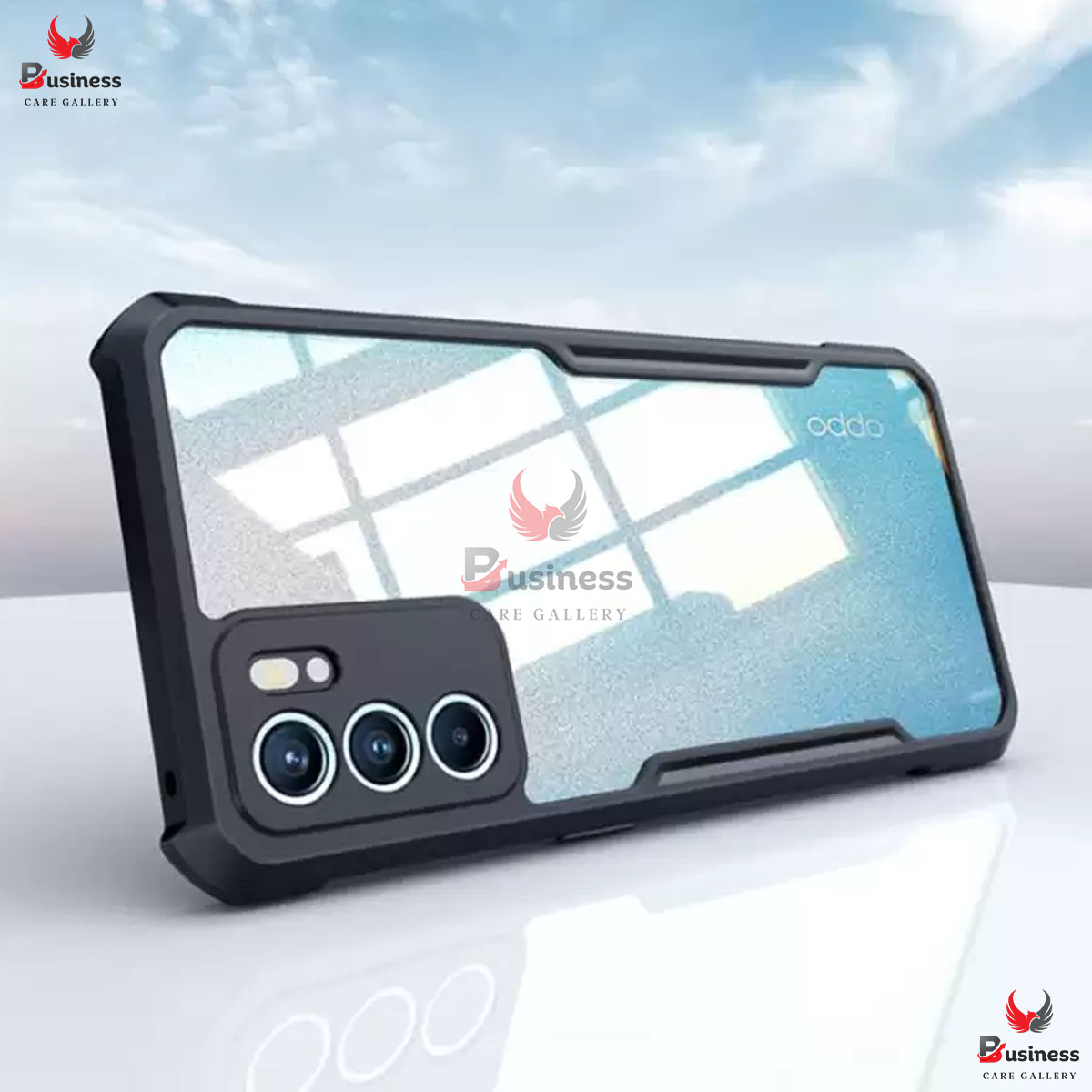 Picture of Oppo Reno6 Z  Back Covers Camera Bumper Full Protective Armor Design ReinForced Xund Transparent Cases Phone Back Covers Black