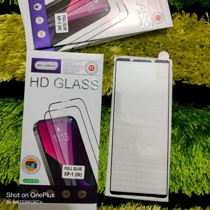 Picture of Full Glue Sony Xperia 1 III XP-1 (iii) 1 Mark 3 HD Glass Big Curved Premium Screen Protector Sony Xperia 1 Mark 3 Tempered Glass