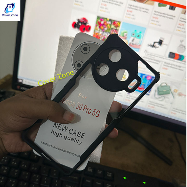 Picture of For Tecno Camon 30 Pro Phone Case Shockproof TPU Bumper Clear Acrylic Mobile Phone Case For Camon 30 pro Back Cover