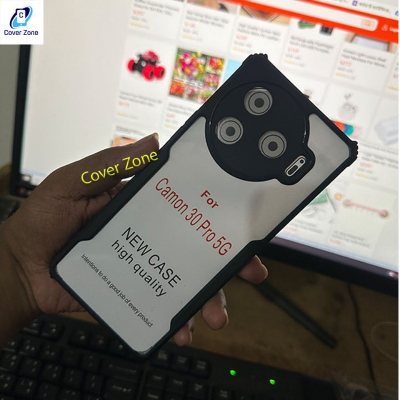 Picture of For Tecno Camon 30 Pro Phone Case Shockproof TPU Bumper Clear Acrylic Mobile Phone Case For Camon 30 pro Back Cover