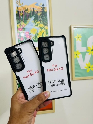 Picture of Infinix Hot 50 Pro / Infinix Hot 50 Back Cover | Transparent Crystal Clear Hard PC Back Case with TPU Bumper, Drop Protection Case Cover for Infinix Hot 50Pro 4G / Hot 50 4g / InfinixHot50Pro