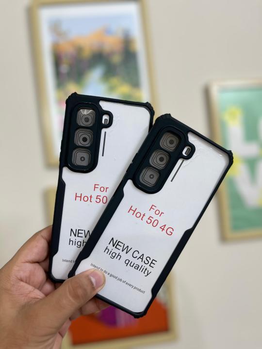 Picture of Infinix Hot 50 Pro / Infinix Hot 50 Back Cover | Transparent Crystal Clear Hard PC Back Case with TPU Bumper, Drop Protection Case Cover for Infinix Hot 50Pro 4G / Hot 50 4g / InfinixHot50Pro