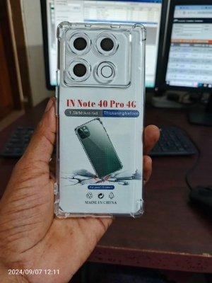 Picture of Infinix Note 40 Pro 4G Transparent Clear Slim Soft Cover Skin Gel TPU Case With Bumper