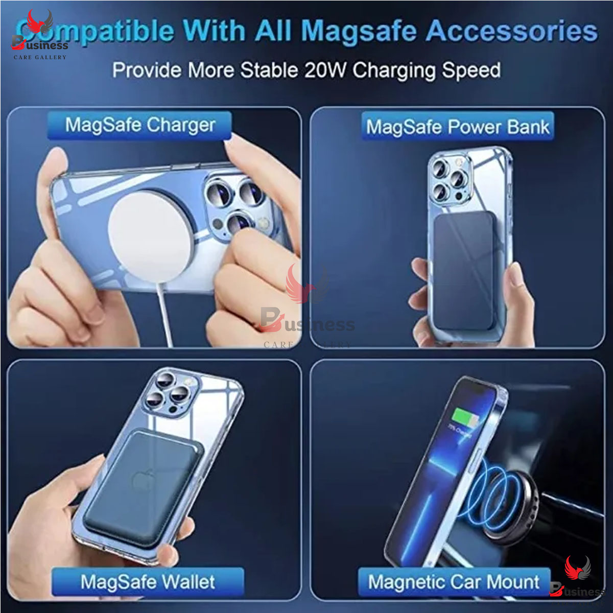 Picture of For Iphone 16 Pro Max  Series Magsafe Magnetic Wireless Charging Case Premium Quality Transparent Cover