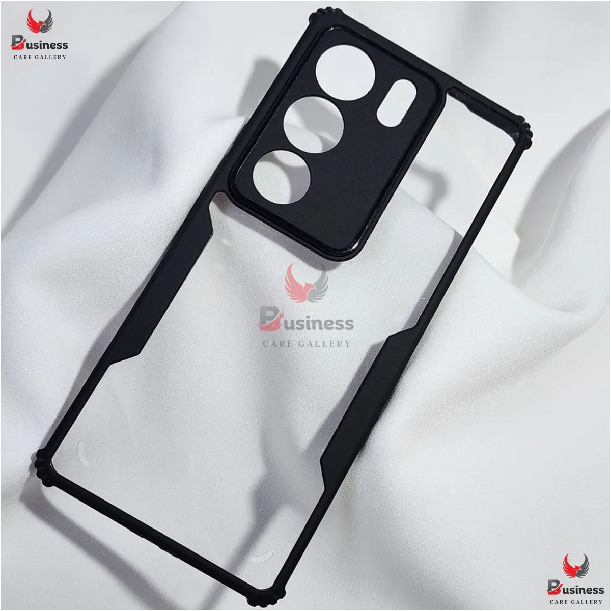 Picture of For Vivo V30 Lite Transparent Black Shockproof Camera Protective Premium Quality Back Cover