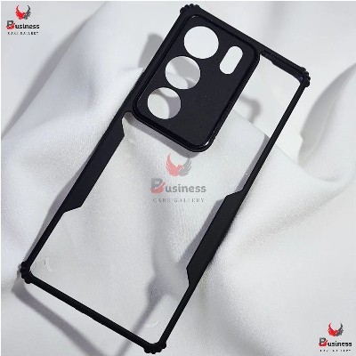 Picture of For Vivo V30 Lite Transparent Black Shockproof Camera Protective Premium Quality Back Cover