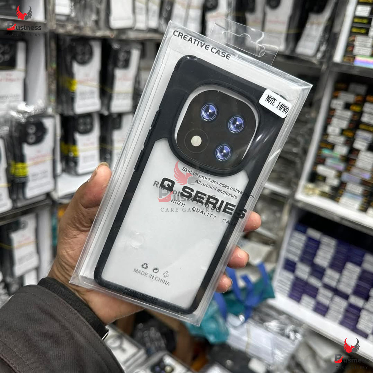 Picture of For Redmi Note 14 Pro 5G Back Cover Case | 360 Degree Protection | Shock Proof Design | Transparent Back Cover Case for Redmi Note 14 Pro (PC & TPU, Black Bumper)