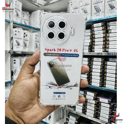 Picture of For Tecno Spark 20 pro plus Flexible Clear Transparent Soft TPU Back Case Cover