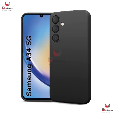 Picture of For Samsung Galaxy A34 5G Phone Case Camera protection Liquid Silicone Soft Gel Rubber Shockproof Cover For Samsung A34 Back Cover