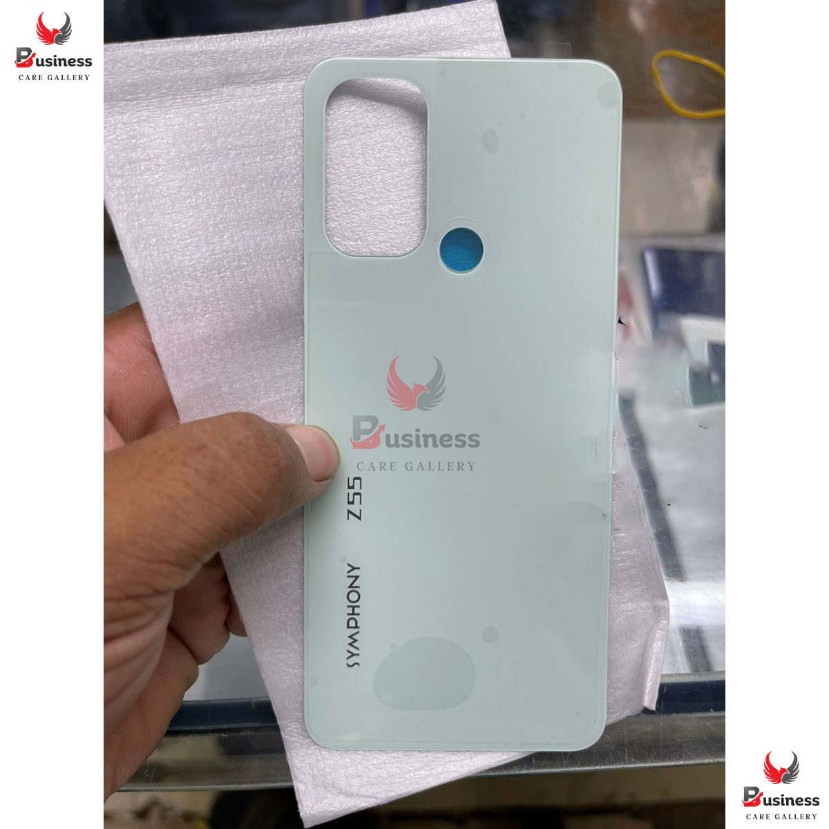 Picture of Replacement Backshell Glass Panel for Replacement Backshell Glass Panel for Symphony Z55 Battery Back Door Housing Battery Back Door Housing