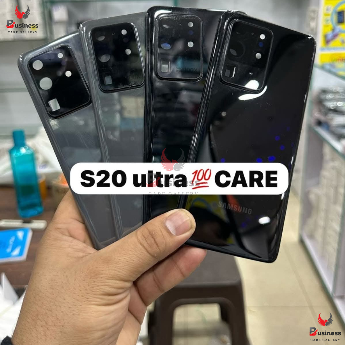 Picture of Backshell Replacement For Samsung Galaxy S20 Ultra SM-G988 Back Glass Replacement Cover With Camera Lens & Adhesive - Repair Part