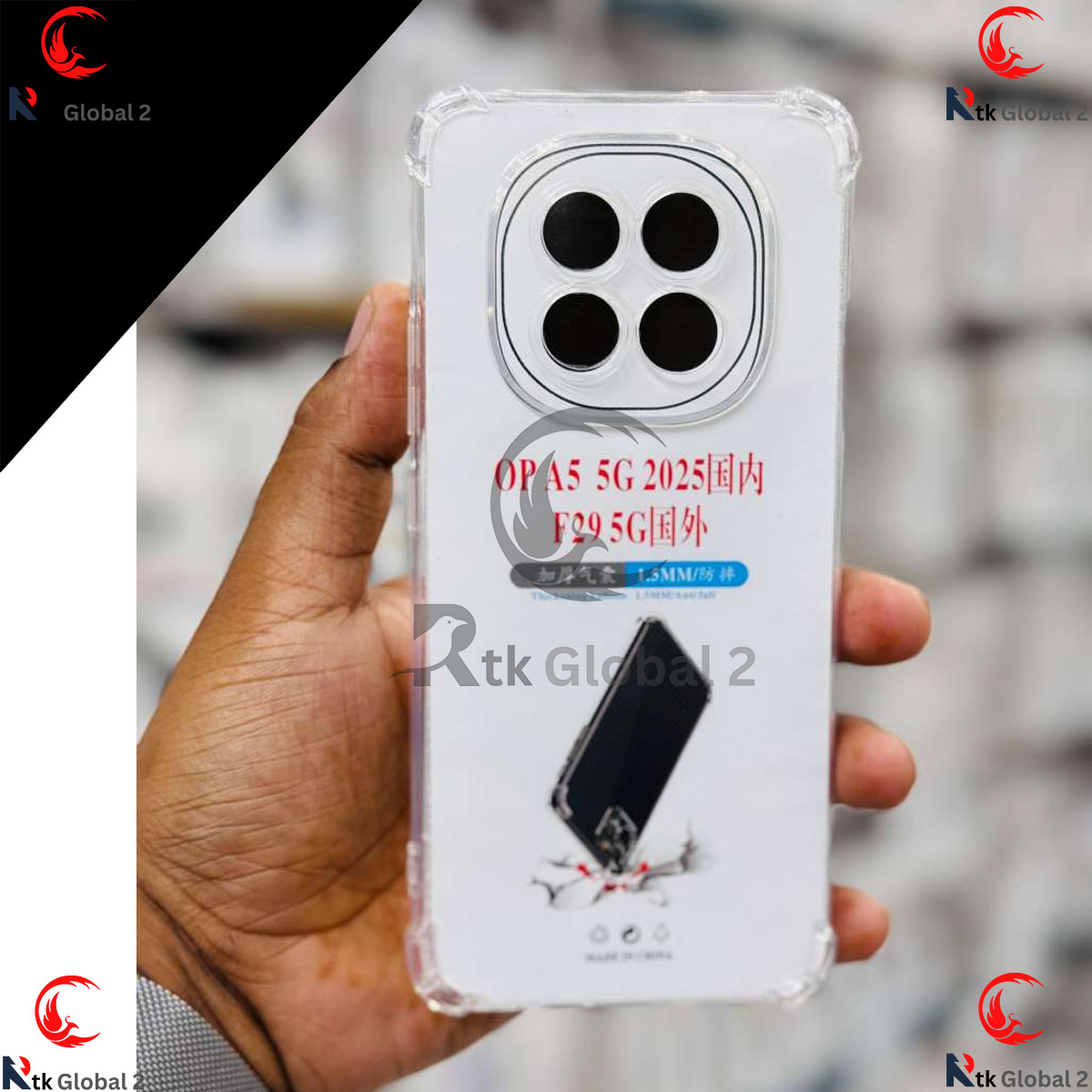 Picture of For Oppo A5 5G 2025 / F29 5G Silicone Airbag cover Shockproof Transparent Protective Clear Back Cover TPU Case