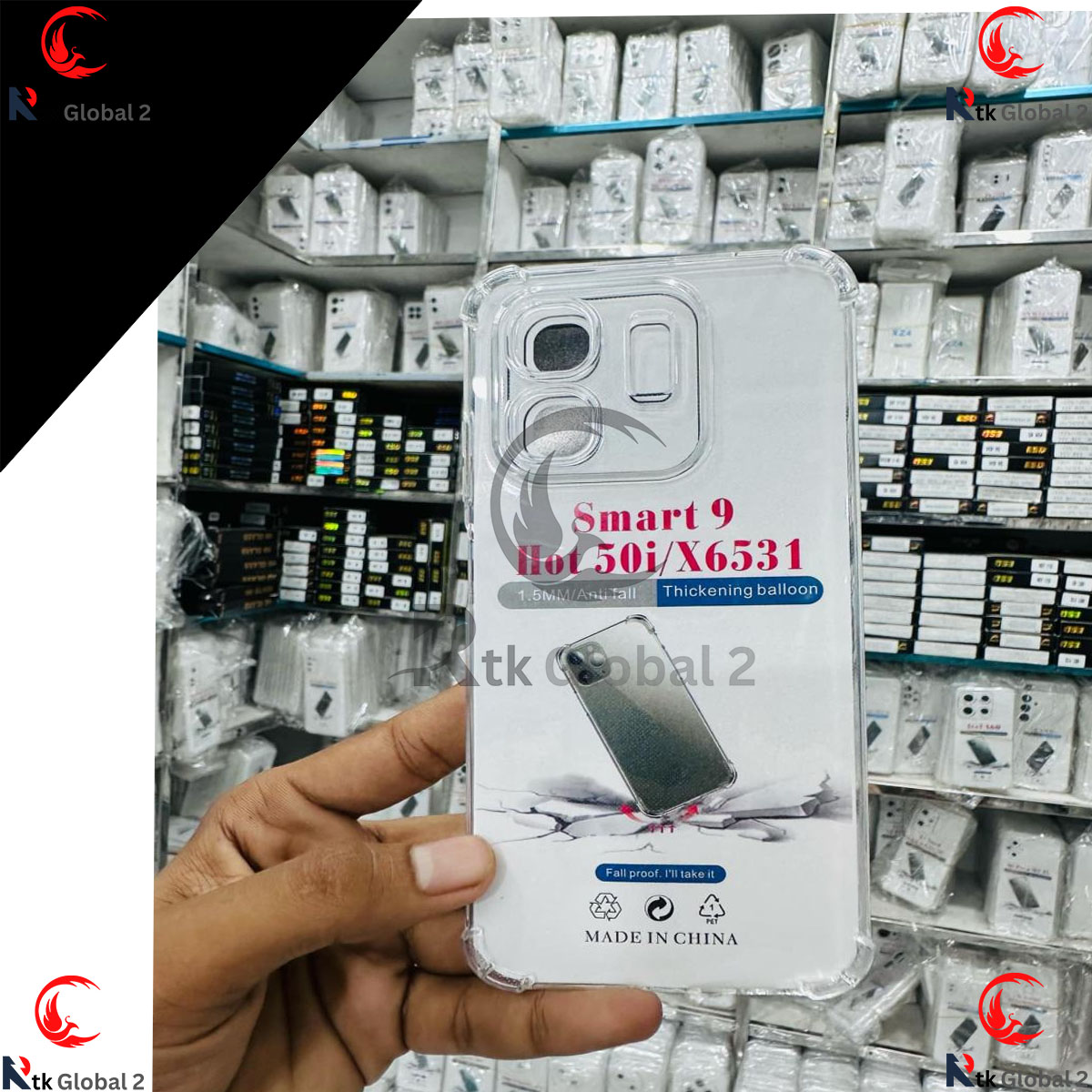 Picture of For Infinix Smart 9 Hot 50i Luxury Crystal Clear Case Soft Silicone Shockproof Transparent Shell TPU Back Cover