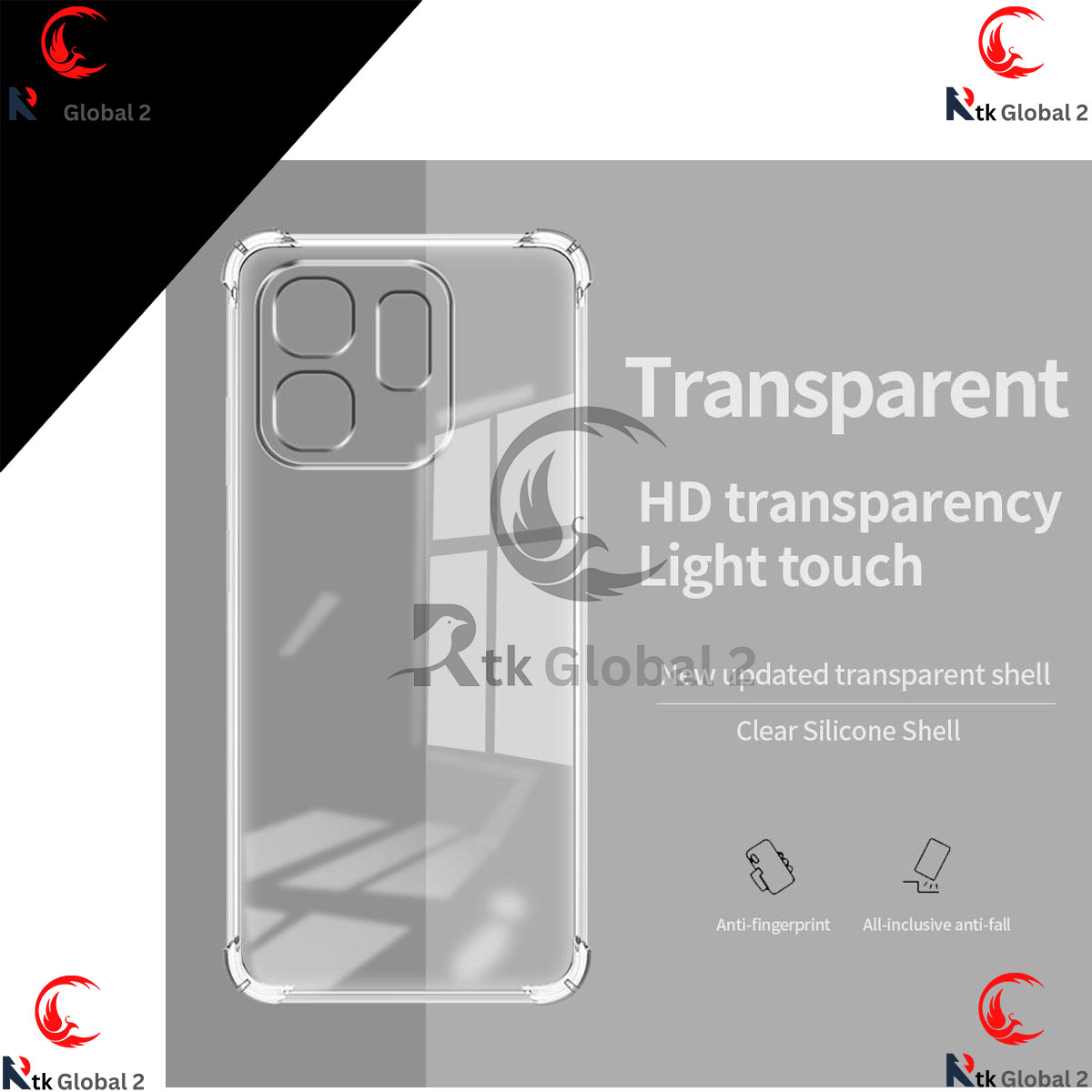 Picture of For Infinix Smart 9 Hot 50i Luxury Crystal Clear Case Soft Silicone Shockproof Transparent Shell TPU Back Cover