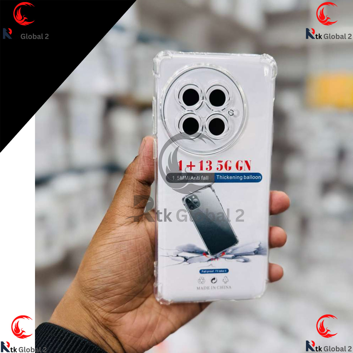 Picture of For One Plus 13 5G GN Silicone Airbag cover Shockproof Transparent Protective Clear Back Cover TPU Case 1+13 5G GN