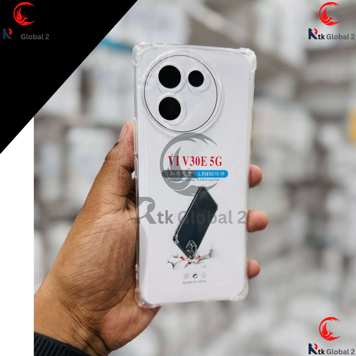 Picture of For Vivo V30E 5G Silicone Airbag cover Shockproof Transparent Protective Clear Back Cover TPU Case