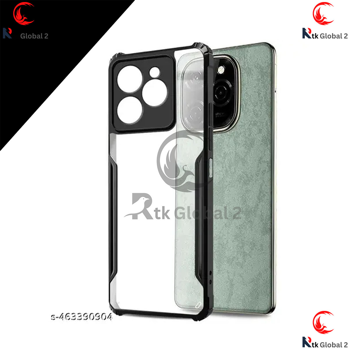Picture of Techno Spark 20 Pro 5G Protective Black Border Crystal Clear Xundd Mobile Back Case Cover