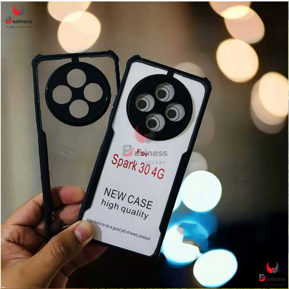 Picture of Tecno Spark 30 4G Shockproof Crystal Clear Back Cover Case for Tecno Spark 30 | 360 Degree Protection | Protective Design | Transparent Back Cover Case for Tecno Spark 30 TecnoSpark30 (Black Bumper)