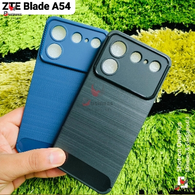 Picture of ZTE Blade A54 Back Cover Premium Silicone Soft Case With Carbon Fiber Texture Design Official ZTE A54 Back Cover