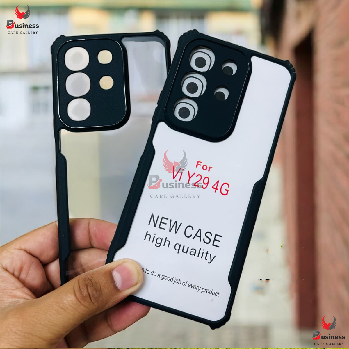 Picture of Vivo Y29 4g Back Cover 360 Degree Protection | Protective Design | Transparent Back Cover Case for VivoY29 Phone Cases (PC & TPU, Black Bumper) Vivo Y29 Back Case